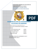 Informe de Sedimentación