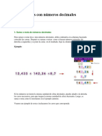 Operaciones Con Números Decimales