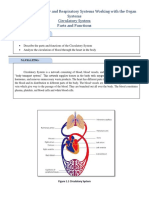 Lesson 1.1 Circulatory and Respiratory Systems Working With The Organ Systems Circulatory System Parts and Functions