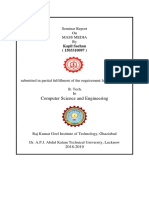 Computer Science and Engineering: Seminar Report On Mass Media by