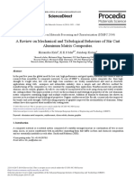 A Review On Mechanical and Tribological Behaviors of Stir Cast Aluminum Matrix Composites