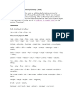 Practice Materials For Diphthongs