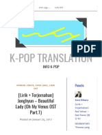 (Lirik + Terjemahan) Jonghyun - Beautiful Lady (Oh My Venus OST Part.1) - K-POP TRANSLATION PDF