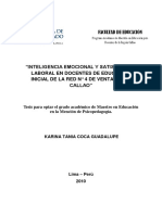 2010 - Coca - Inteligencia Emocional y Satisfacción Laboral en Docentes de Educación Inicial de La Red #4 de Ventanilla - Callao PDF