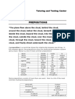 Prepositions: Tutoring and Testing Center