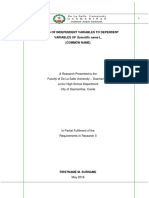 Effects of Independent Variables To Dependent VARIABLES OF Scientific Name L. (Common Name)