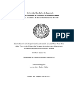 Informe Final de Sistematizacion Bonifacio Garcia Sis Chisec Alta Verapaz PDF