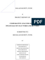 Sri Balaji Society, Pune: Comparative Analysis of The Financials of Ceat Tyres and JK Tyres