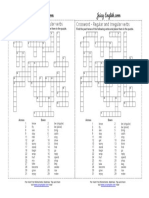 01 g11 Crossword - Regular and Irregular Verbs