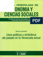 Mayo Agosto 2 2005 Usos Politicos y Simbolicos Del Pasado en La Venezuela Actual PDF