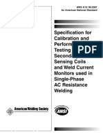 AWS A10.1M-2007 Calibration and Performance Testing of Secondary Current Sensing Coils and Weld PDF