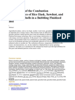 Comparison of The Combustion Characteristics of Rice Husk