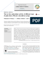 The in Vitro Antioxidant Activity of Different Types of Palm Dates (Phoenix Dactylifera) Syrups