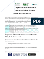 List of Important Schemes & Government Policies For SSC, Bank Exams 2017