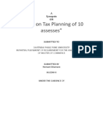 A Synopsis ON "Study On Tax Planning of 10 Assesses"