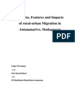 Patterns, Features and Impacts of Rural-Urban Migration in Antananarivo, Madagascar (July 2010)