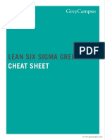 Lean Six Sigma Green Belt Cheat Sheet PDF