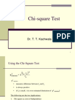 Chi-Square Test: Dr. T. T. Kachwala