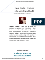 Polémica Evola - Guénon Sobre La Metafísica Hindú - Biblioteca Evoliana