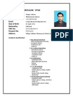 Curriculum Vitae: Name: Father S Name: Cell No: Email: Date of Birth: Nationality: Cnic No: Passport No: Address