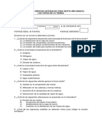 Evaluación de Ciencias Naturales para Sexto Año Básico Las Capas de La Tierra