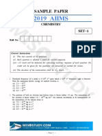 AIIMS 2019 Chemistry Sample Question Paper