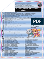 Lista de Utiles de Inicial 2018 de 4 Años