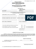 Investigation Data Form