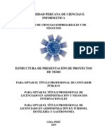 Estructura de Presentación de Proyecto de Tesis Upci