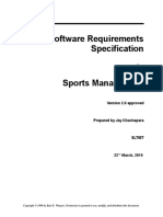 SRS For Sports Management Web Application