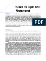 Ultrasonic Sensor For Liquid Level Measurement