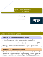 Chapter 2. Linear Systems: Lecture Notes For MA2327