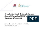 Strengthening Health Systems To Improve Maternal, Neonatal and Child Health Outcomes: A Framework