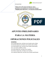 Apuntes Preliminares para La Materia Operaciones Policiales