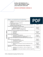 Dosificación Anual Química Tercer Grado de Secundaria Ciclo Escolar 2018-2019