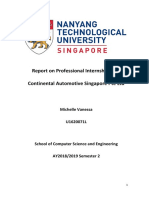 Report On Professional Internship With Continental Automotive Singapore Pte LTD