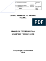 Manual de Procedimientos de Limpieza y Desinfeccion Belmira 2019