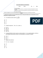 Pruebas Formativa Primero Medio Algebra Pro - Not