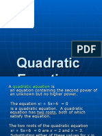 Quadratic Equations