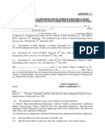 Appendix-"C" Form of Certificate To Be Produced by Other Backward Classes Applying For Appointment To Post Under The Government of India