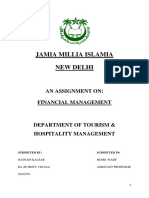 Jamia Millia Islamia New Delhi: An Assignment On: Financial Management