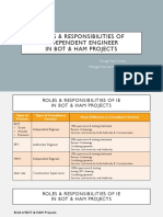 Roles & Responsibilities of IE in BOT & HAM Projects