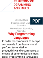 A Brief History of Programming Languages