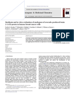 Síntesis y Evaluación in Vitro de Análogos de La Toxina (+) - (R)