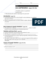 Section 16-1 Genes and Variation: Key Concepts