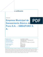 Auditoría Recertificación ISO 9001 EMSAPUNO