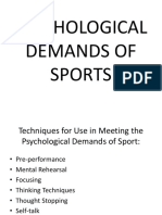 Psychological Demands of Sports