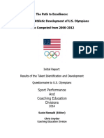 Path To Excellence A View On The Athletic Development of U.S. Olympians