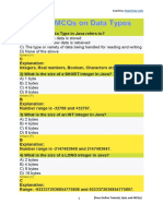 MCQs On Java Data Types From