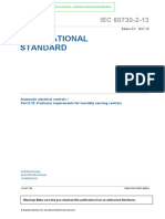 International Standard: Automatic Electrical Controls - Part 2-13: Particular Requirements For Humidity Sensing Controls